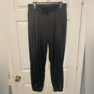 EUC satin stretch jogger-style pants (boutique) size L.